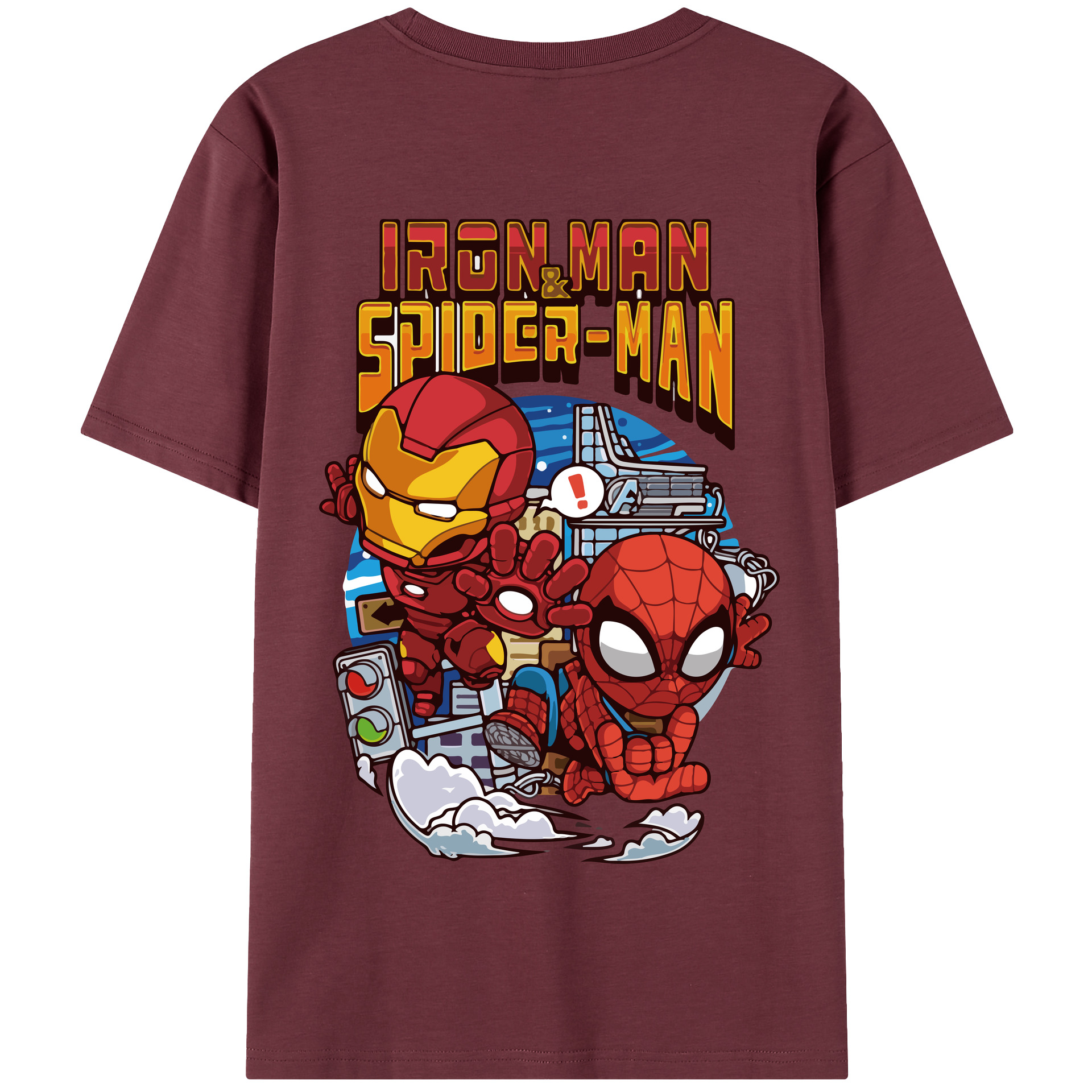 （画像用） アベンジャーズ The Avengers 綿100％半袖Tシャツ（背面プリント）